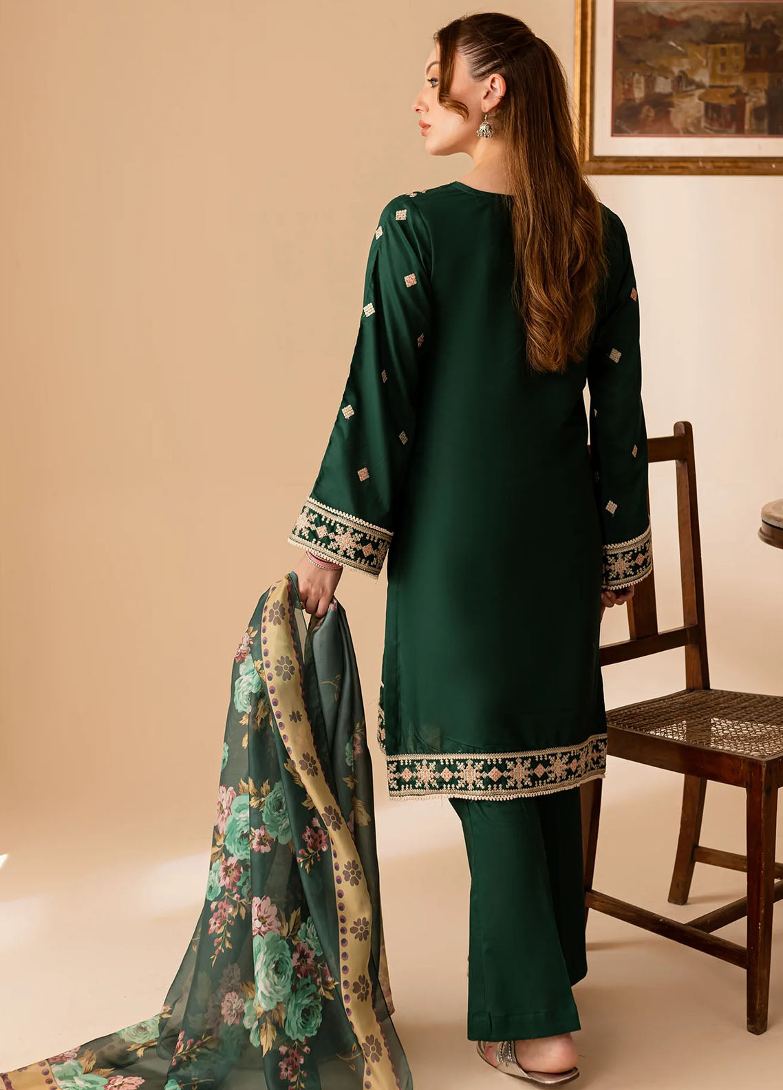 Mannat Pret Embroidered Cotton 3 Piece Suit Mandila