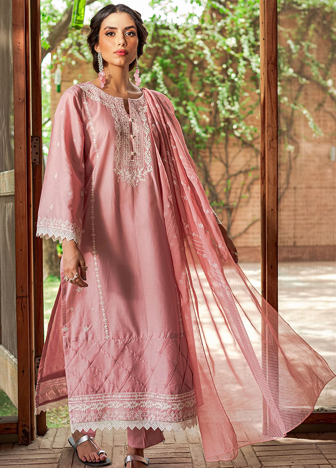 Mannat Pret Embroidered Cotton 3 Piece Suit Masoori