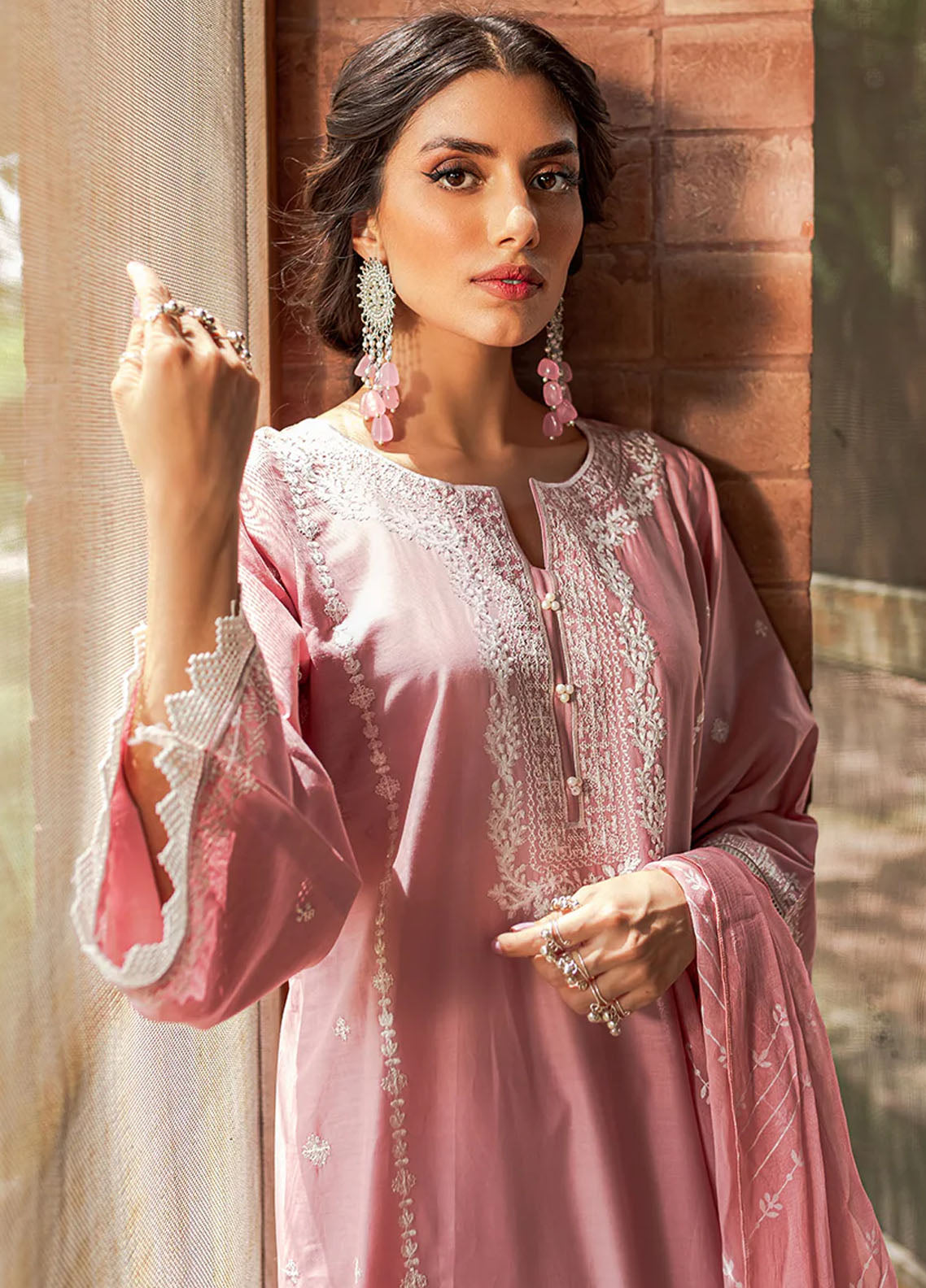 Mannat Pret Embroidered Cotton 3 Piece Suit Masoori