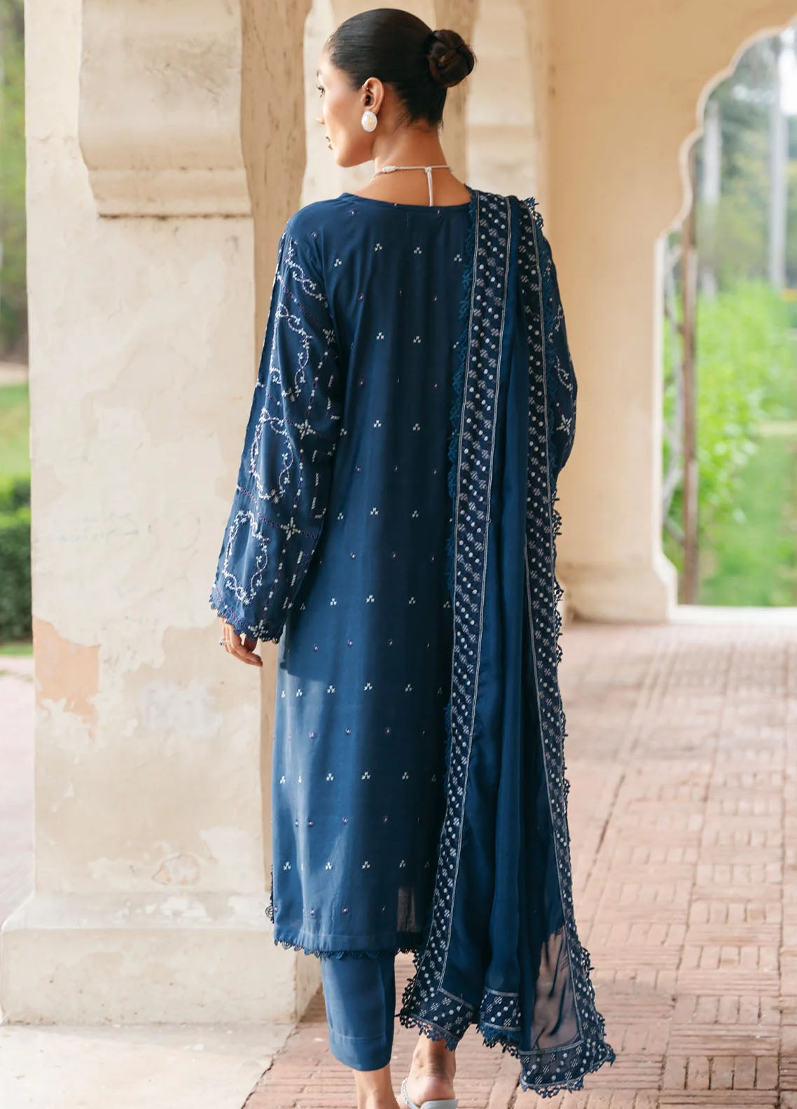 Mannat Pret Embroidered Raw Silk 3 Piece Suit Azlin
