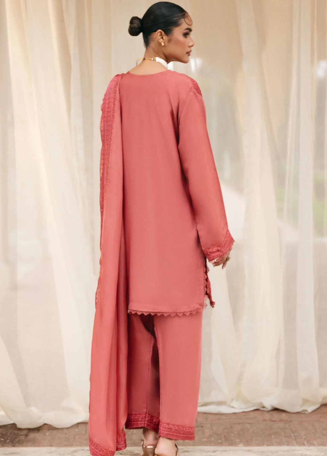 Mannat Pret Embroidered Raw Silk 3 Piece Suit Emery
