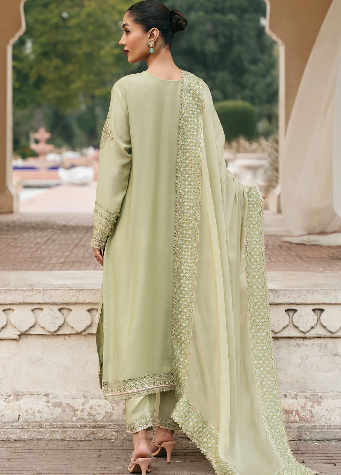 Mannat Pret Embroidered Raw Silk 3 Piece Suit Mia