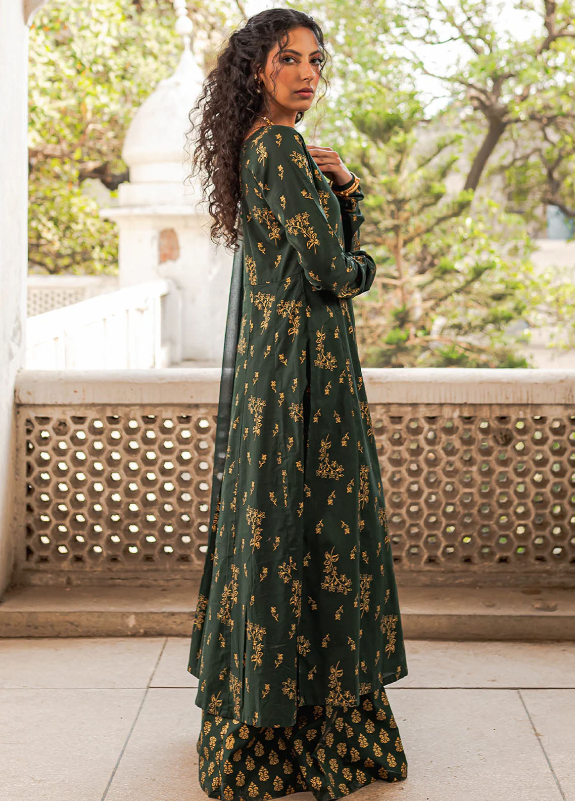 Mannat Pret Printed Cotton 3 Piece Suit Sanam