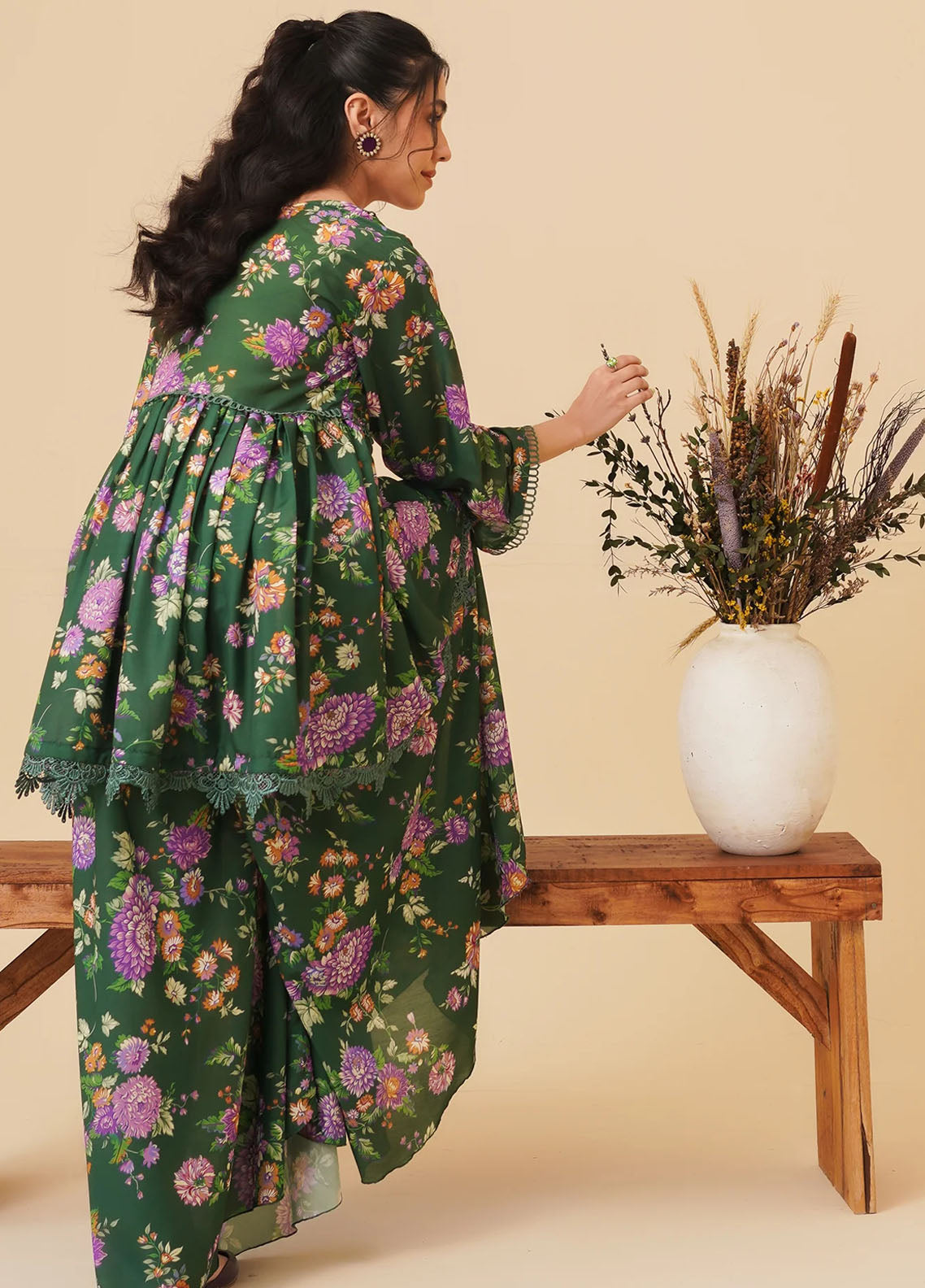 Mannat Pret Printed Poly Lawn 2 Piece Suit Orchid