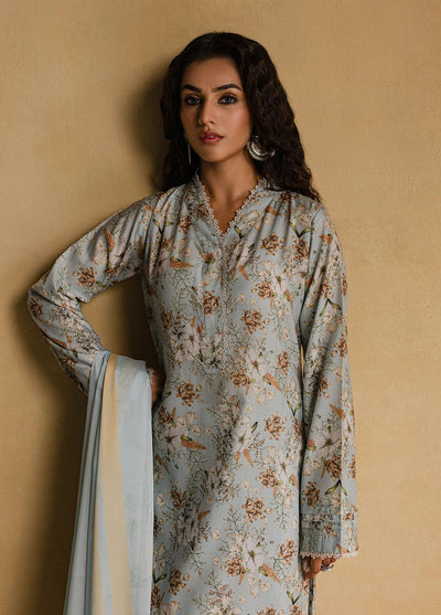 Mannat Pret Printed Raw Silk 3 Piece Suit Falak