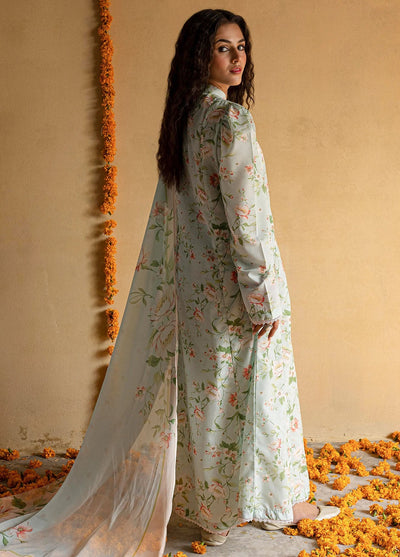 Mannat Pret Printed Raw Silk 3 Piece Suit Pari