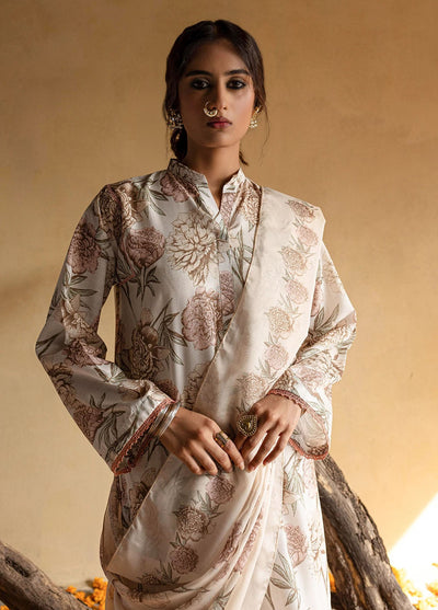 Mannat Pret Printed Raw Silk 3 Piece Suit Zarineh