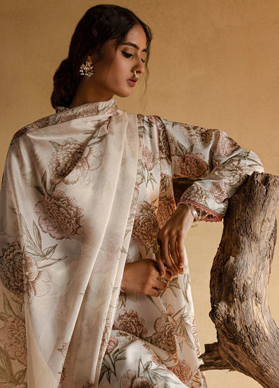 Mannat Pret Printed Raw Silk 3 Piece Suit Zarineh