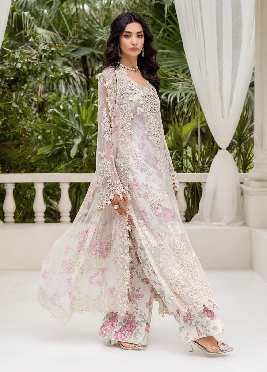 Maria B Embroidered Chiffon Suits Unstitched 3 Piece MB25CU D-01