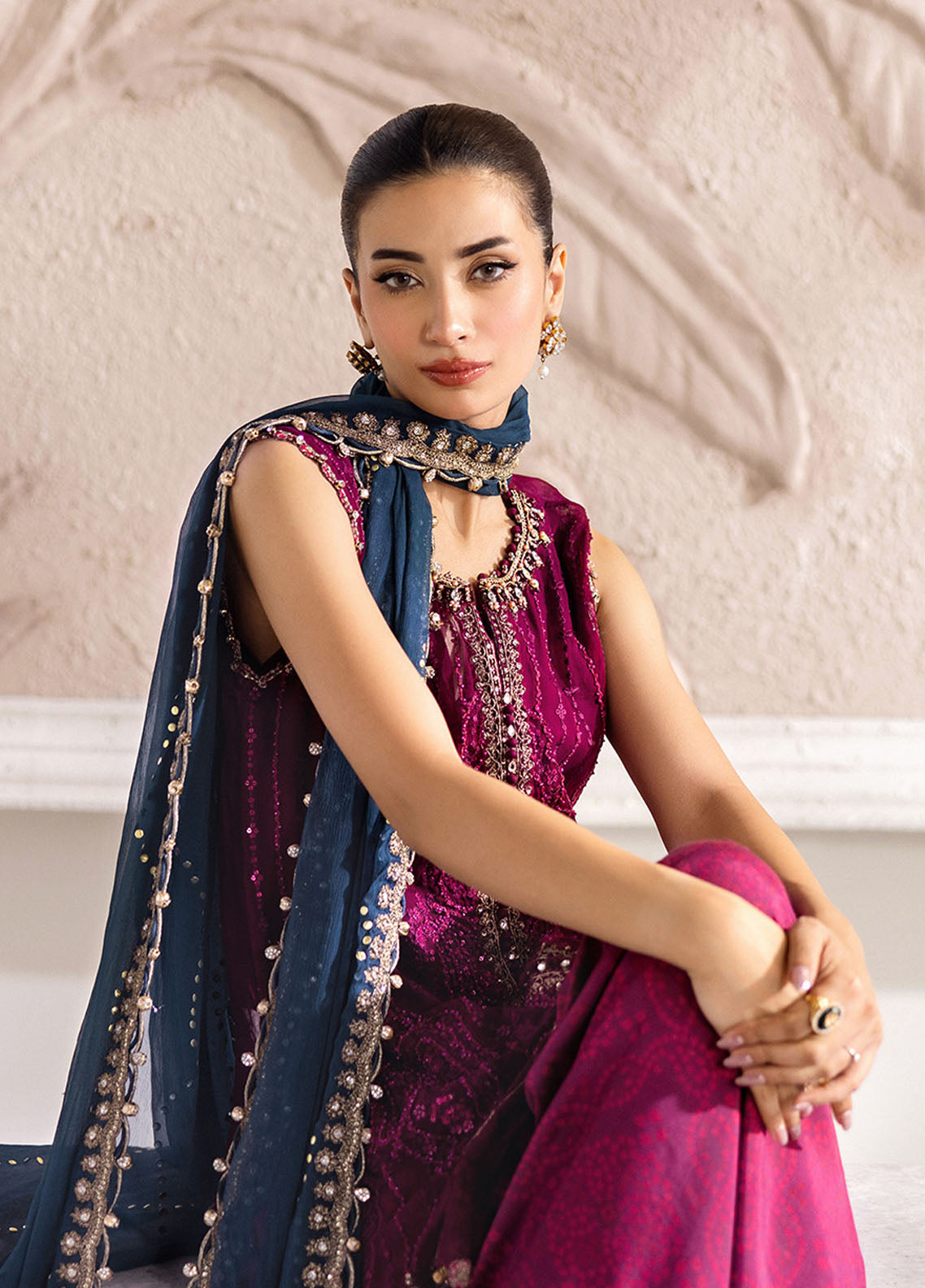 Maria B Embroidered Chiffon Suits Unstitched 3 Piece MB25CU D-02