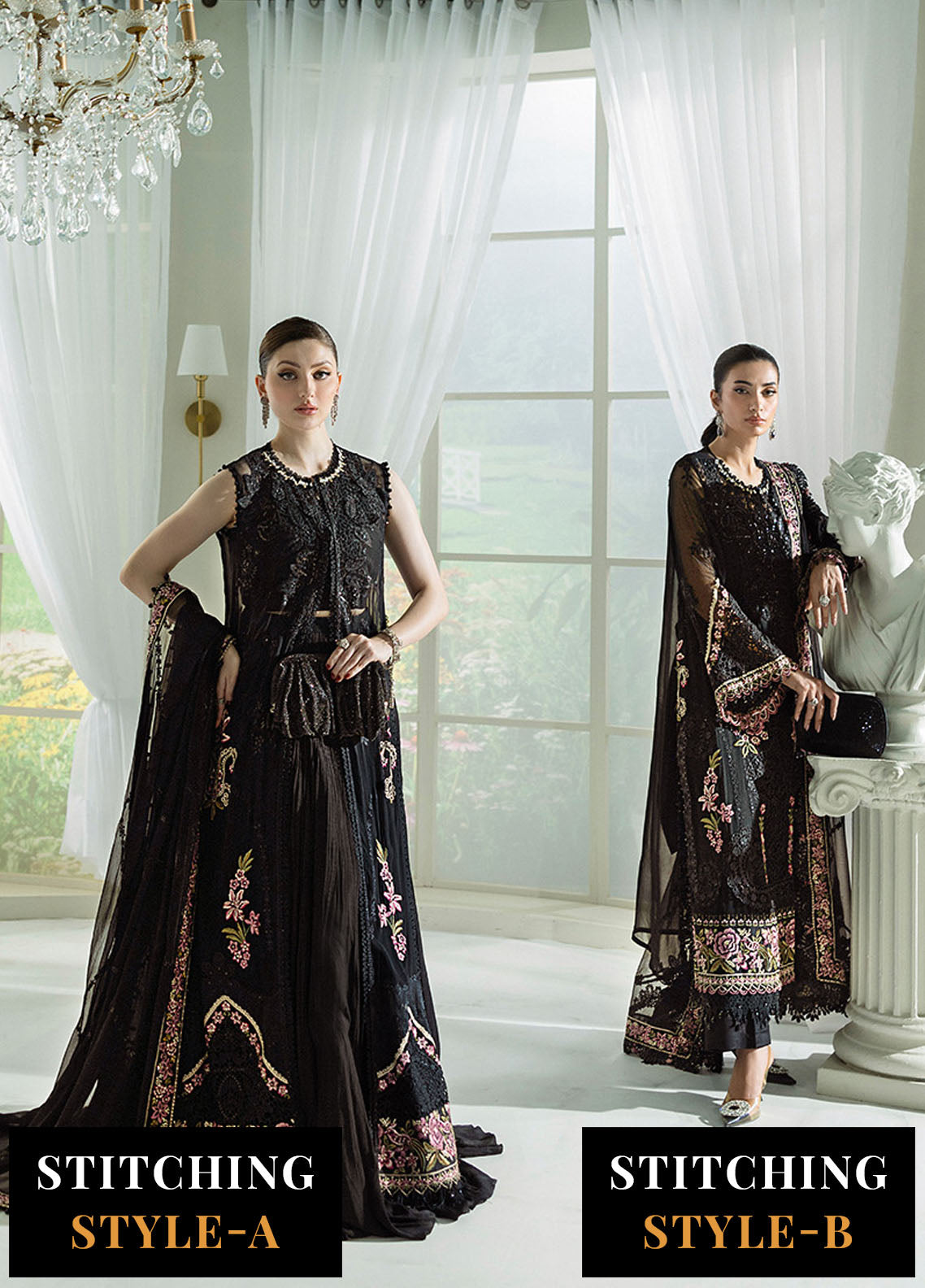 Maria B Embroidered Chiffon Suits Unstitched 3 Piece MB25CU D-04