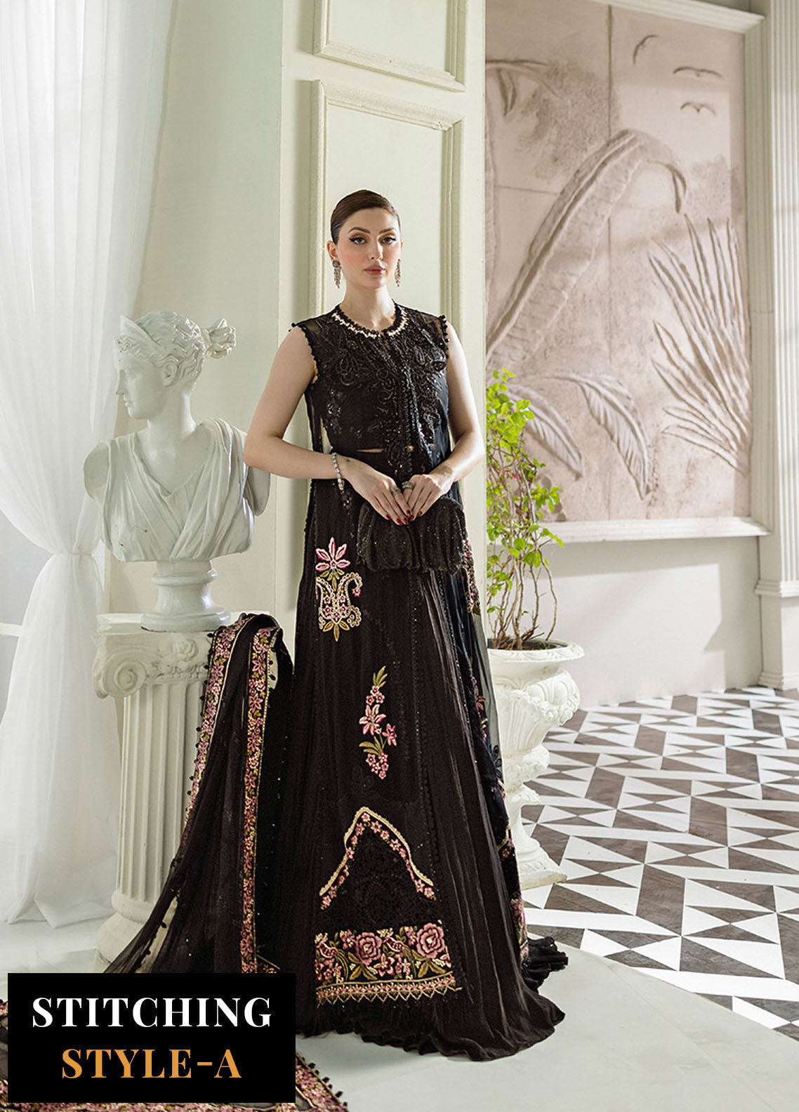 Maria B Embroidered Chiffon Suits Unstitched 3 Piece MB25CU D-04