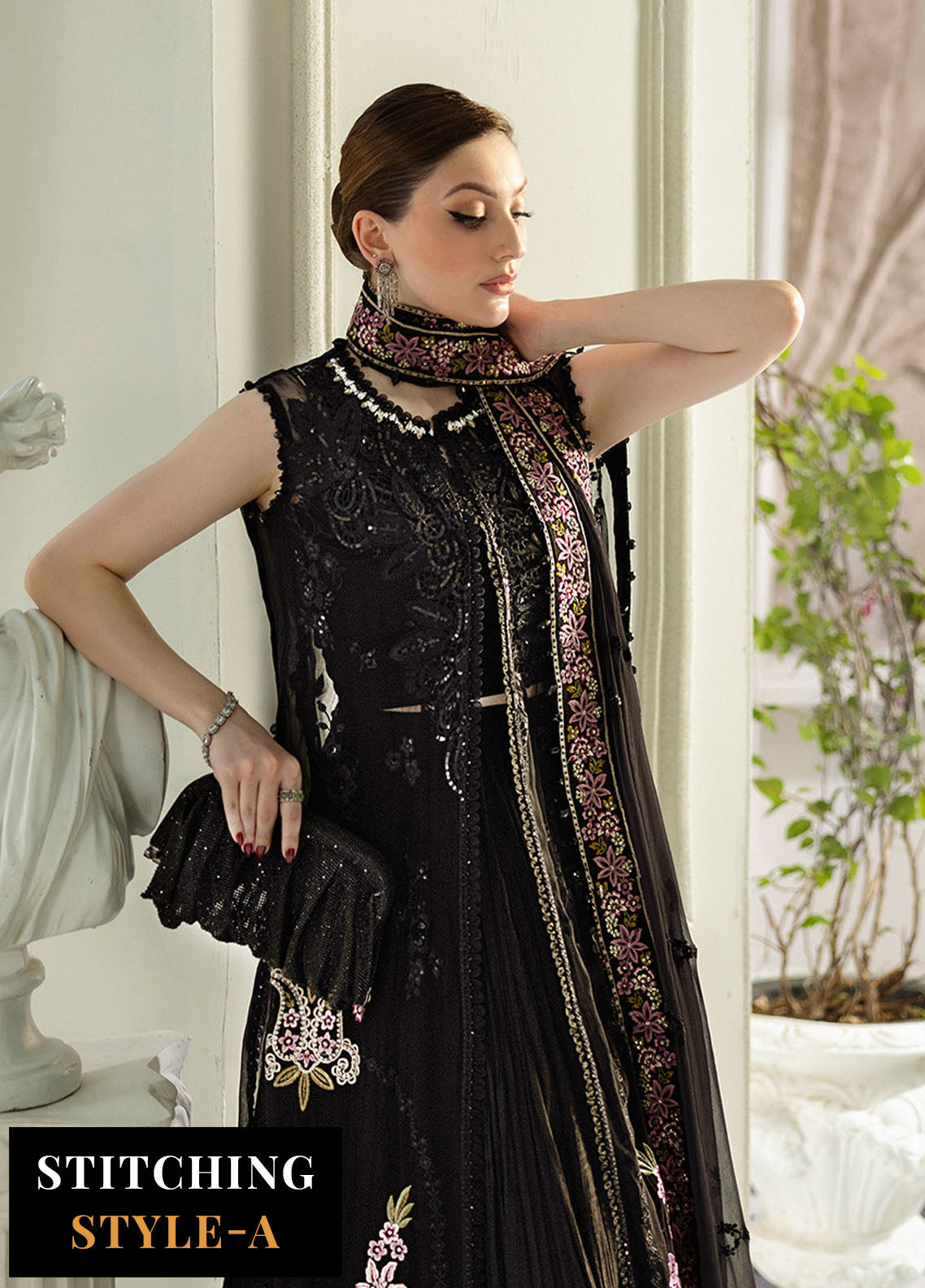 Maria B Embroidered Chiffon Suits Unstitched 3 Piece MB25CU D-04