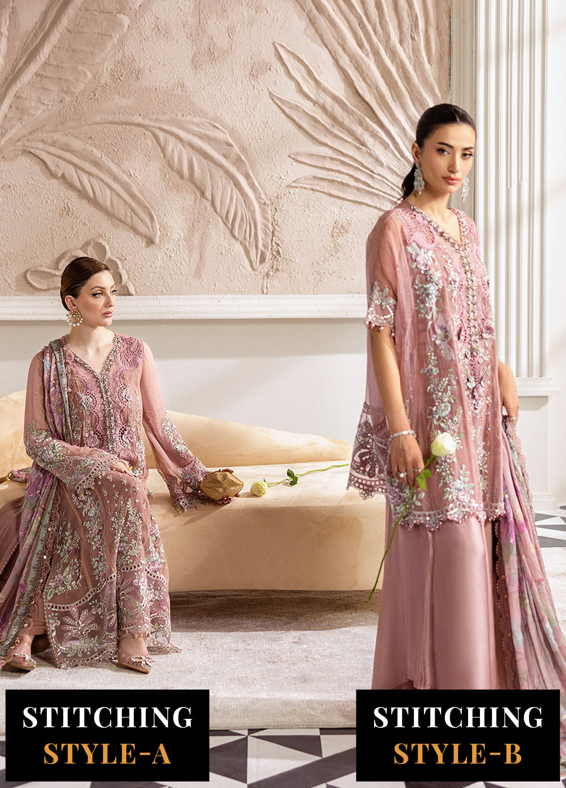 Maria B Embroidered Chiffon Suits Unstitched 3 Piece MB25CU D-05