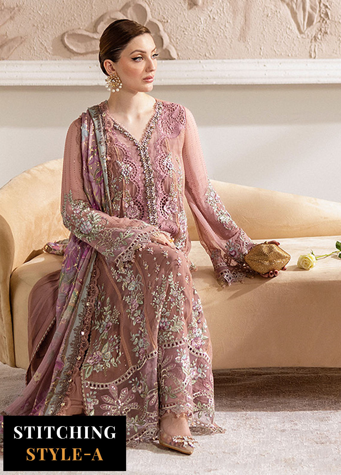 Maria B Embroidered Chiffon Suits Unstitched 3 Piece MB25CU D-05