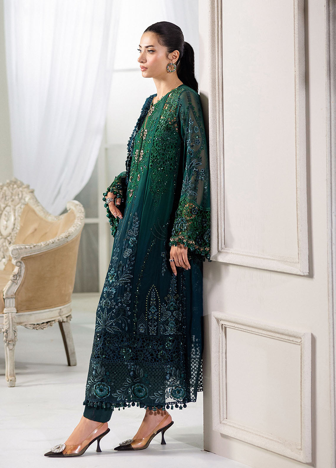Maria B Embroidered Chiffon Suits Unstitched 3 Piece MB25CU D-06