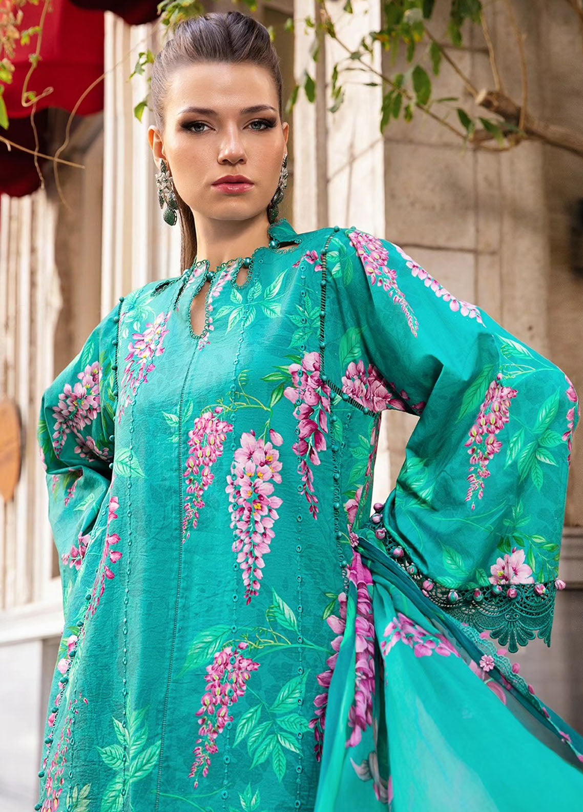 Maria B Embroidered Suit Unstitched 3 Piece MB2424PF 1A - Fall Collection