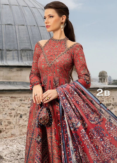 Maria B Embroidered Suit Unstitched 3 Piece MB2424PF 2B - Fall Collection