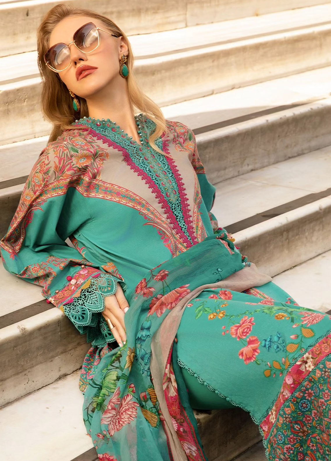 Maria B Embroidered Suit Unstitched 3 Piece MB2424PF 4A - Fall Collection