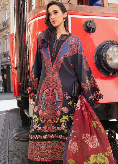 Maria B Embroidered Suit Unstitched 3 Piece MB2424PF 4B - Fall Collection