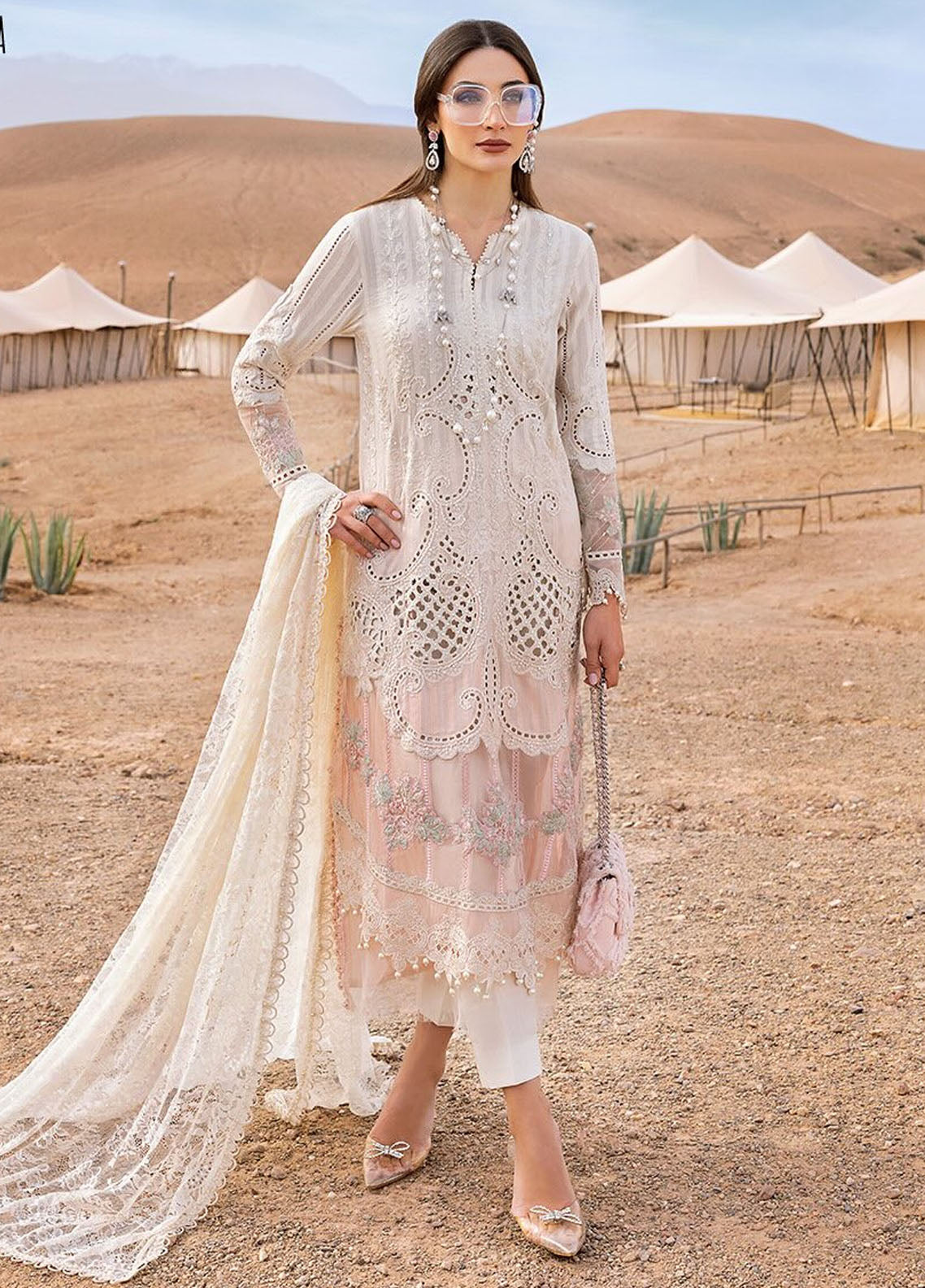 Maria B Embroidered Suits Unstitched 3 Piece MB25VL D-15A