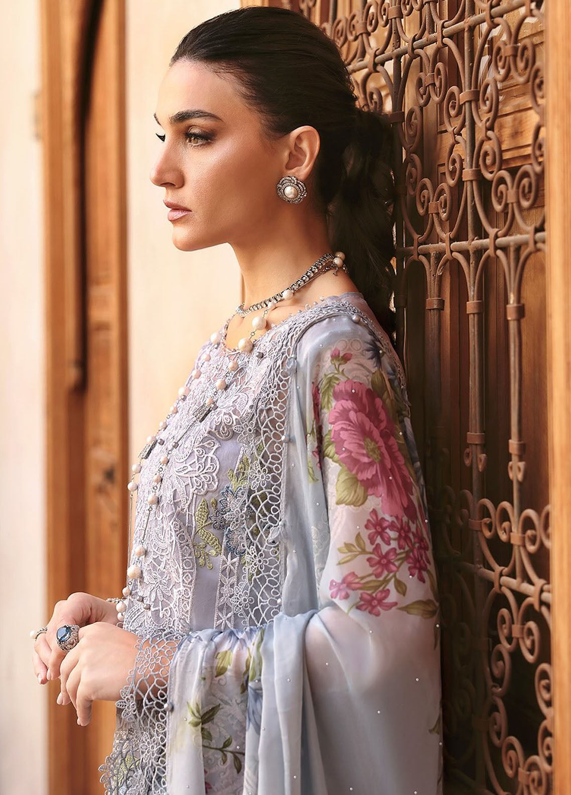 Maria B Embroidered Suits Unstitched 3 Piece MB25VL D-9B