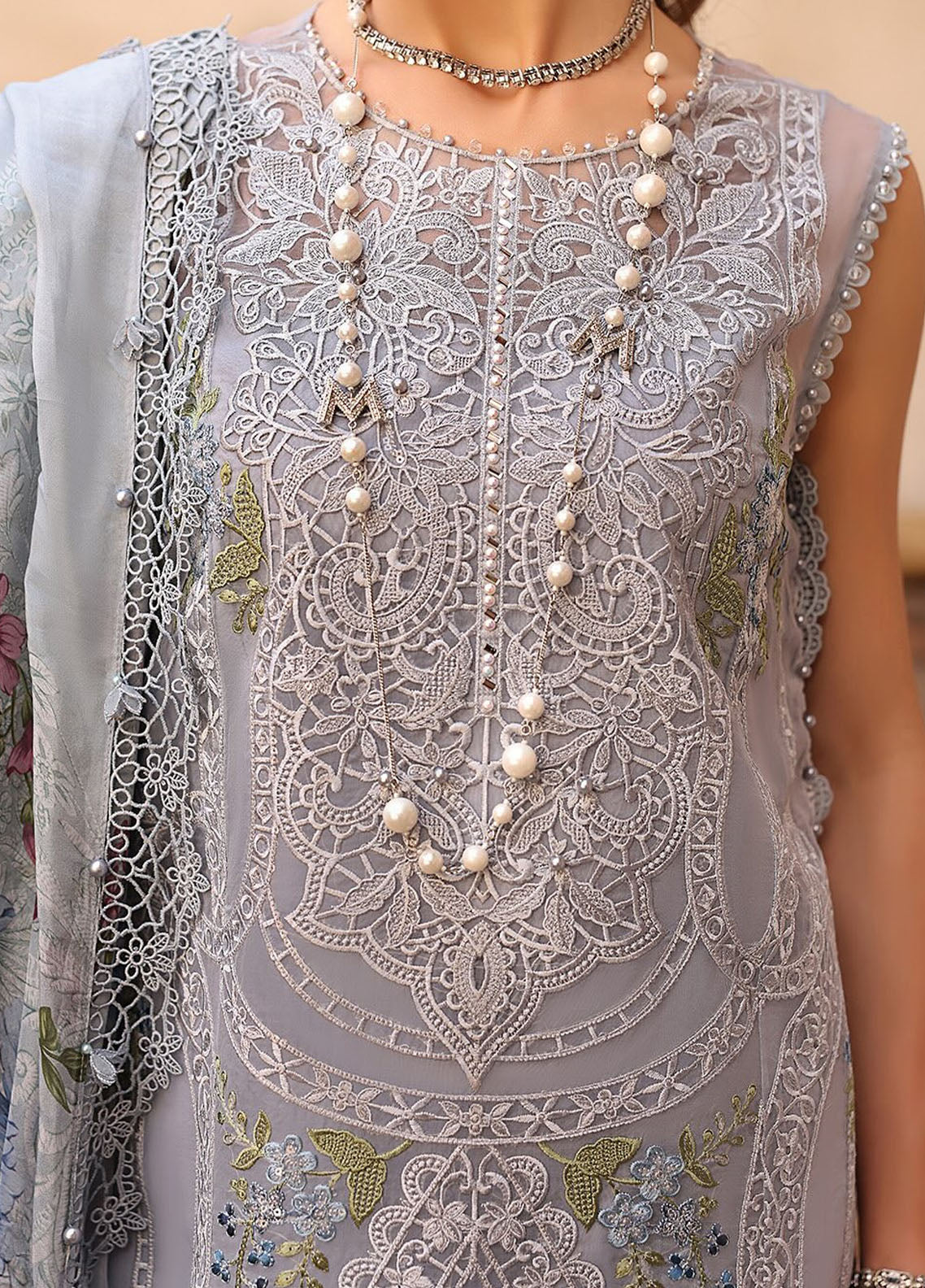 Maria B Embroidered Suits Unstitched 3 Piece MB25VL D-9B