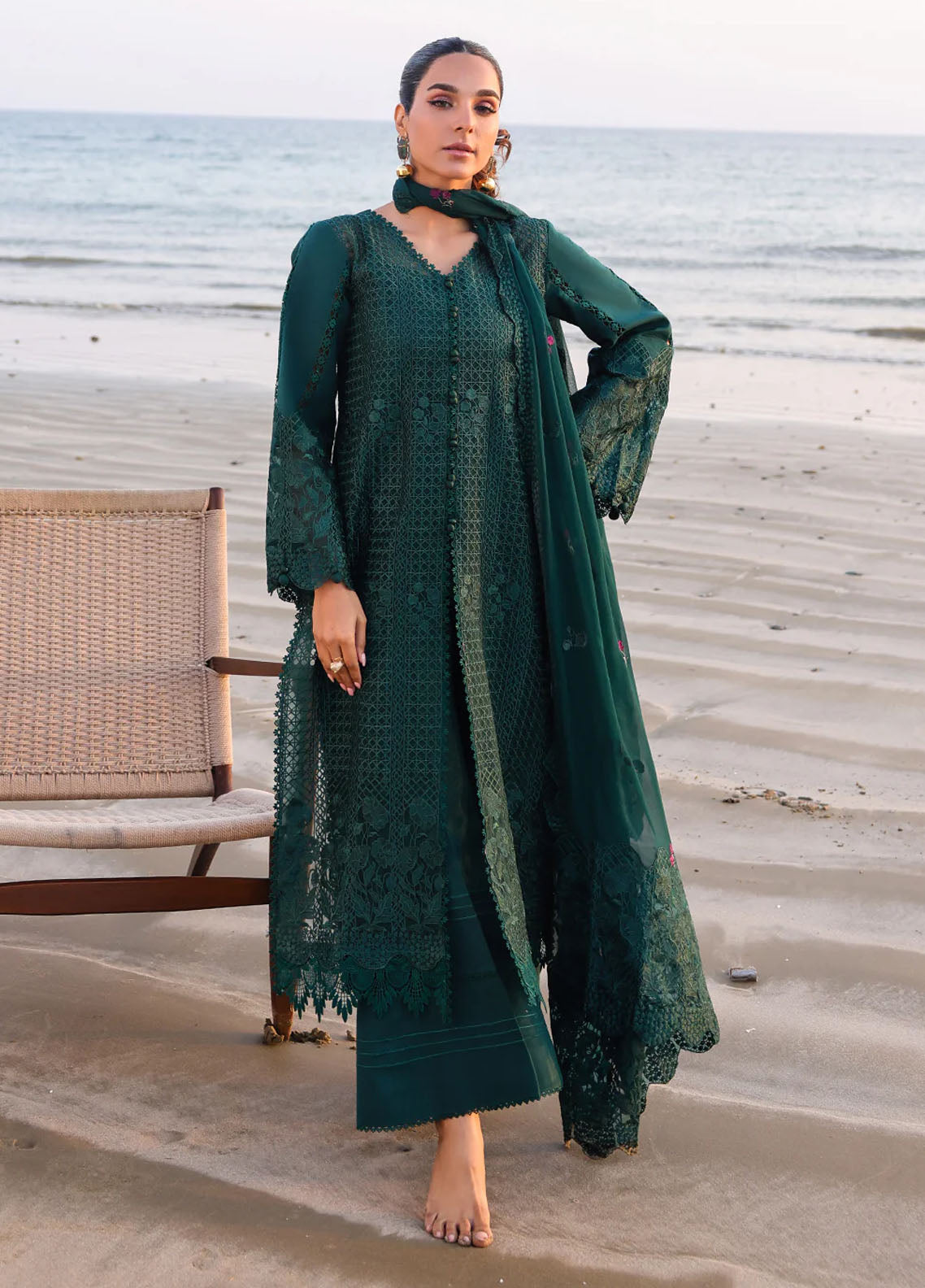 Marine by Faiza Faisal Embroidered Lawn Suit Unstitched 3 Piece FFX25LL Sophia