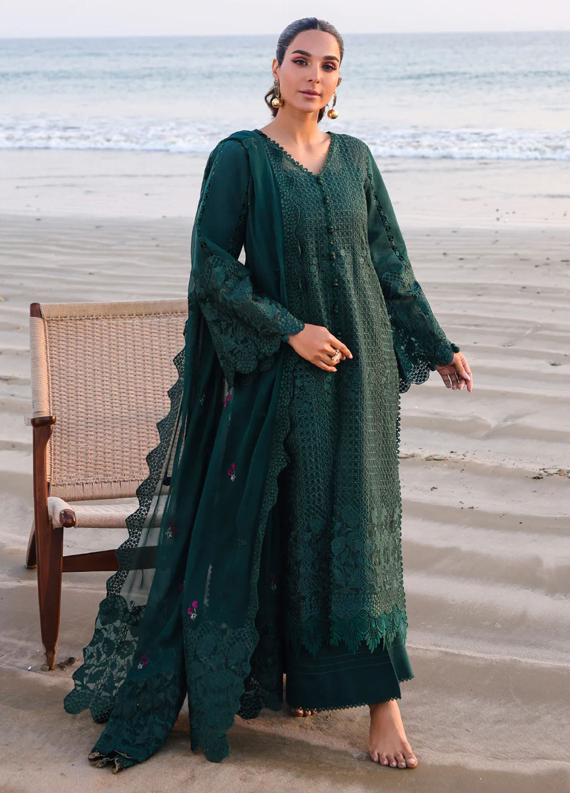 Marine by Faiza Faisal Embroidered Lawn Suit Unstitched 3 Piece FFX25LL Sophia