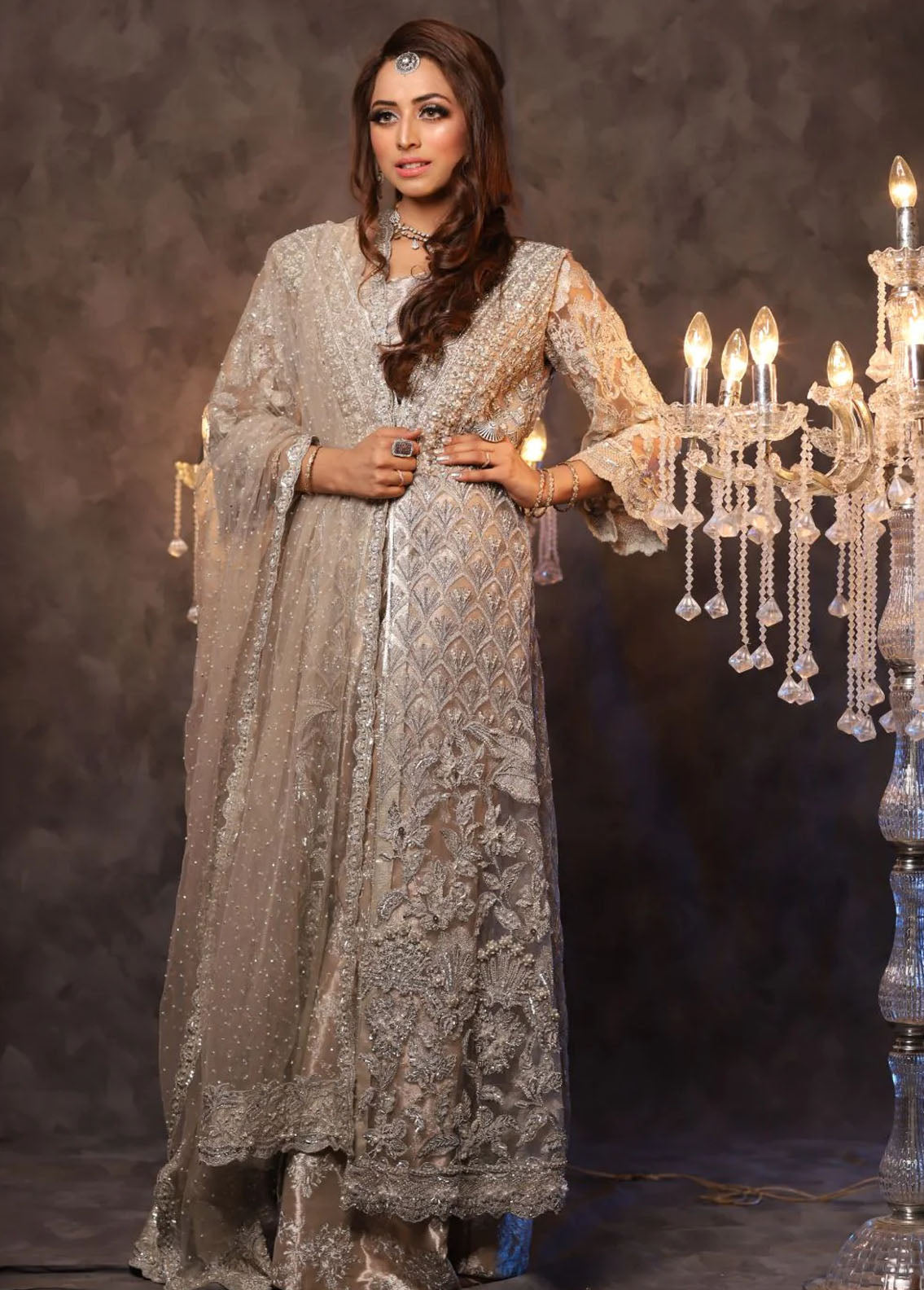 Maroon by Iqra Chaudhry Pret Embroidered Net 3 Piece Suit Chandni