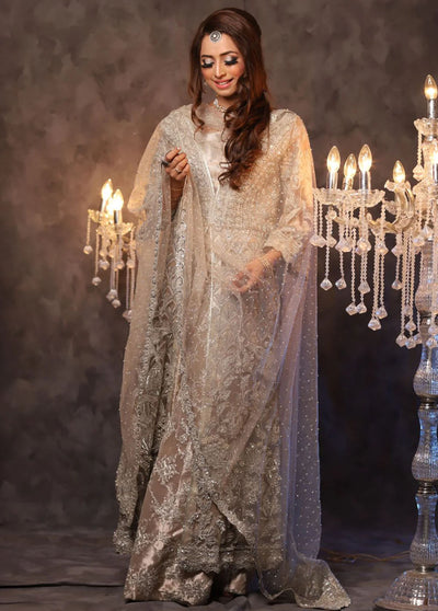 Maroon by Iqra Chaudhry Pret Embroidered Net 3 Piece Suit Chandni