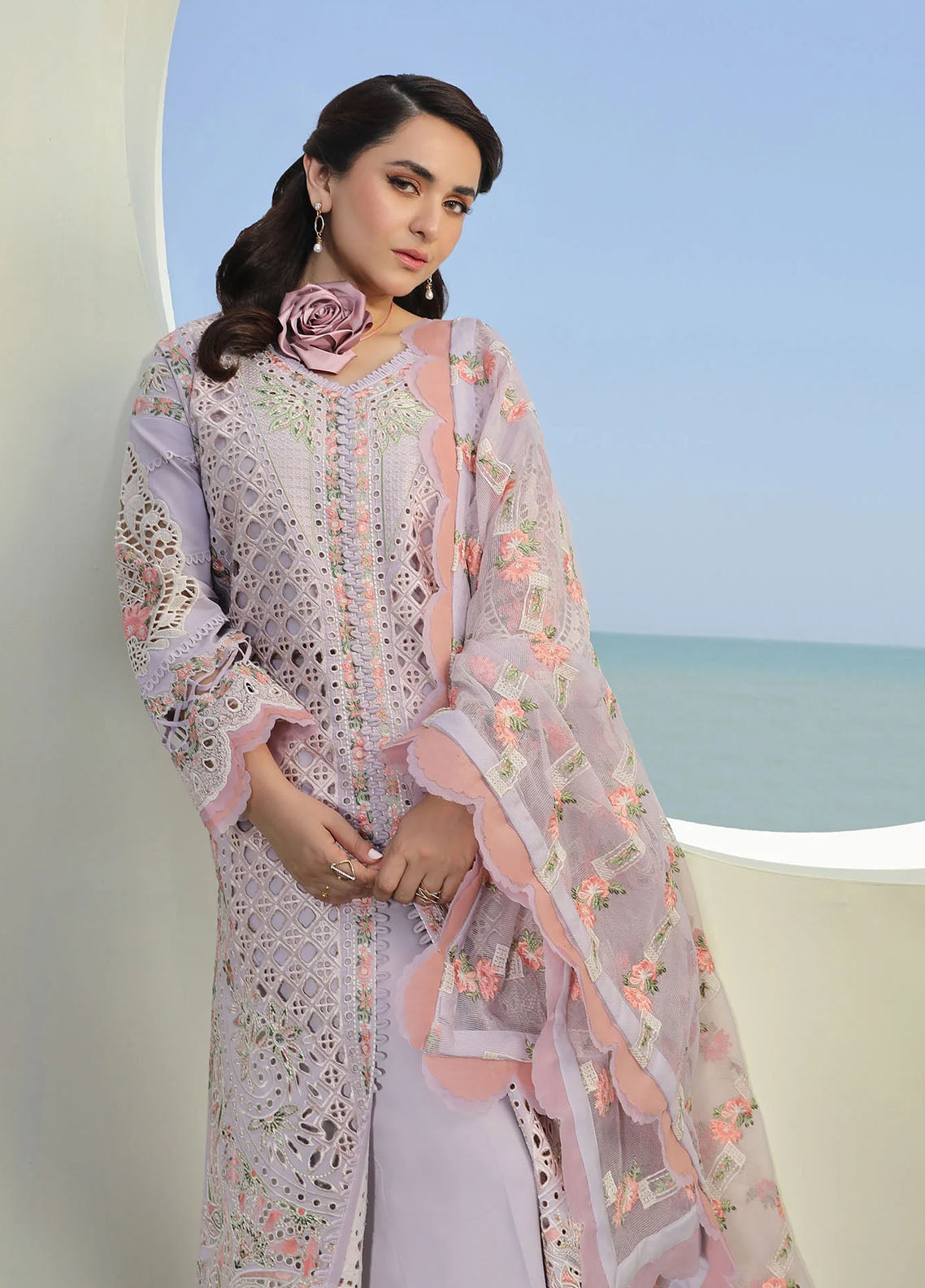 Maryam Hussain Unstitched Luxury Lawn Collection 2024 D-04 Feroz