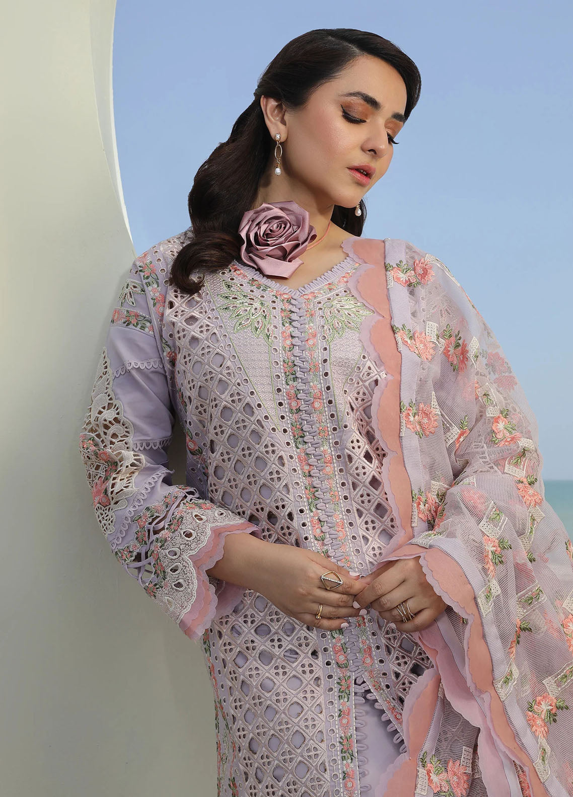 Maryam Hussain Unstitched Luxury Lawn Collection 2024 D-04 Feroz