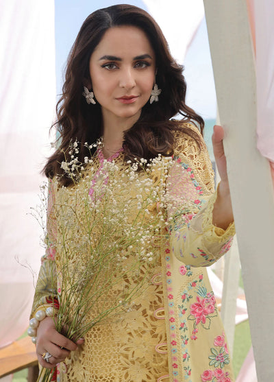 Maryam Hussain Unstitched Luxury Lawn Collection 2024 D-07 Tropica