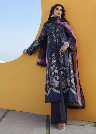 Maryam Hussain Unstitched Luxury Lawn Collection 2024 D-08 Zoya