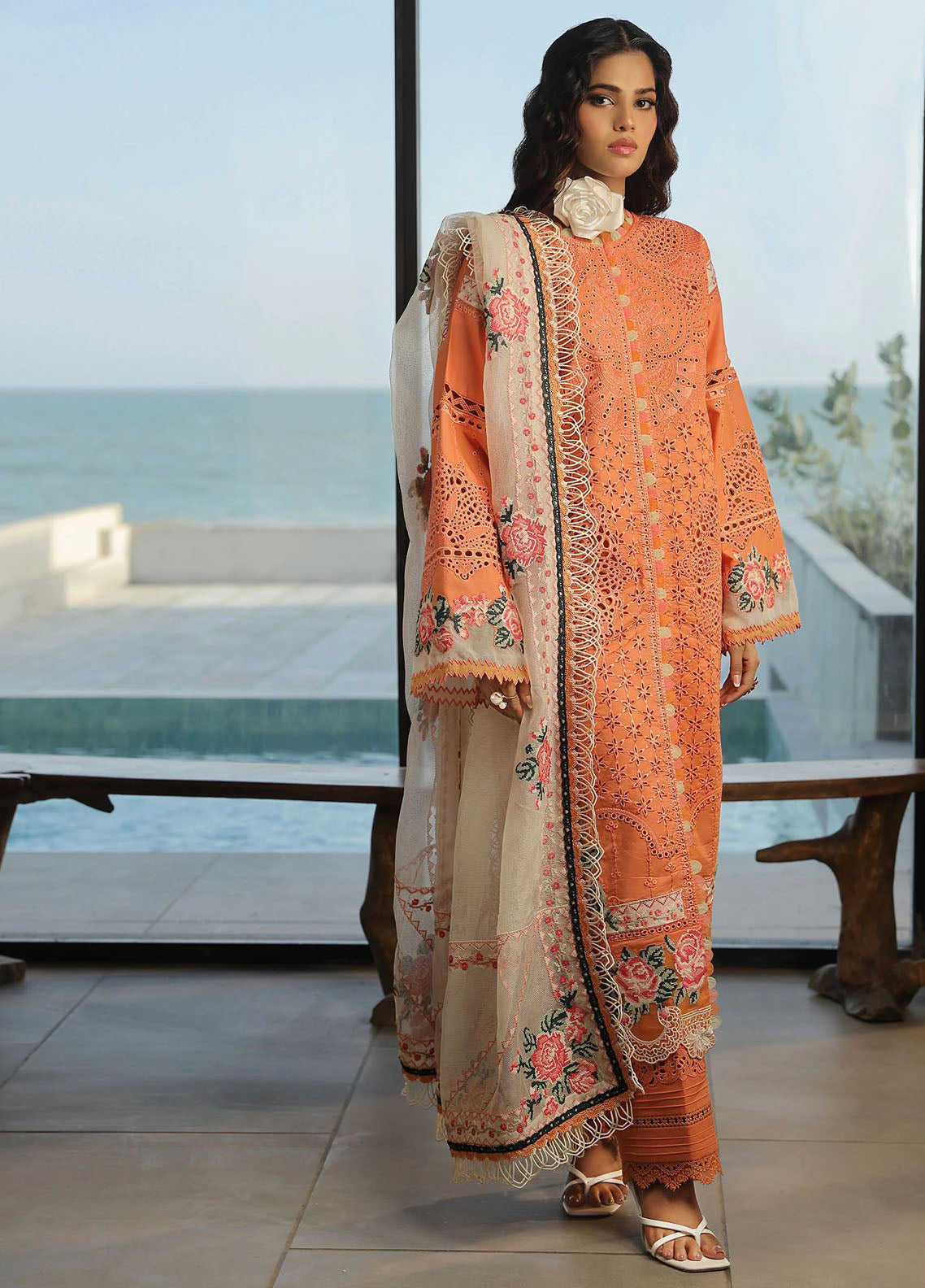 Maryam Hussain Unstitched Luxury Lawn Collection 2024 D-09 Xuri