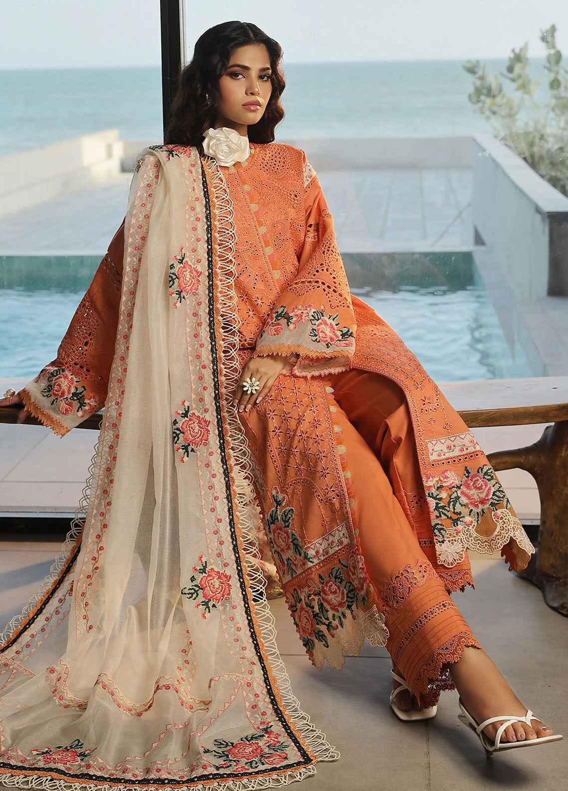 Maryam Hussain Unstitched Luxury Lawn Collection 2024 D-09 Xuri