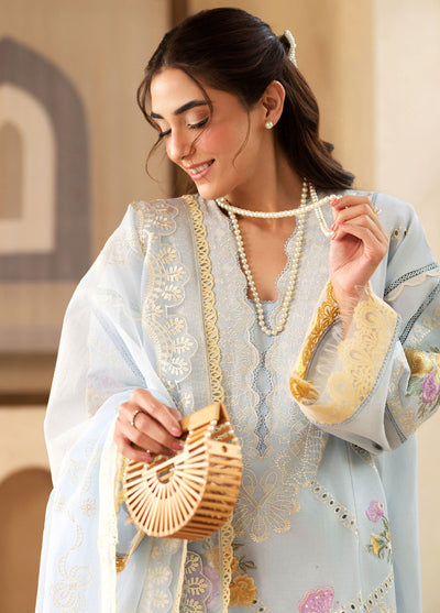 Maryum Hussain Embroidered Lawn Suit Unstitched 3 Piece D-02 Ocean