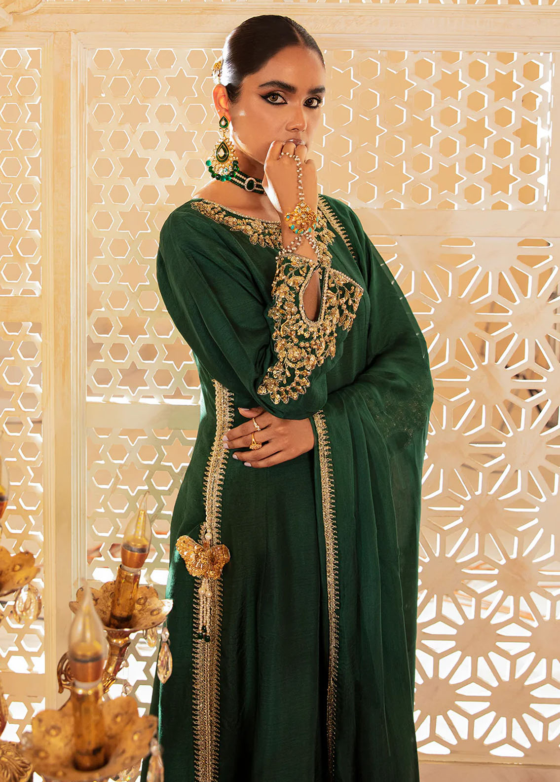 AJR Couture - Abbas Jamil Rajpoot Pret Embroidered Raw silk 3 Piece Suit Maya