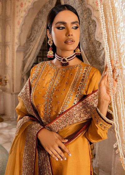 AJR Couture - Abbas Jamil Rajpoot Pret Embroidered Raw silk 3 Piece Suit Mushk