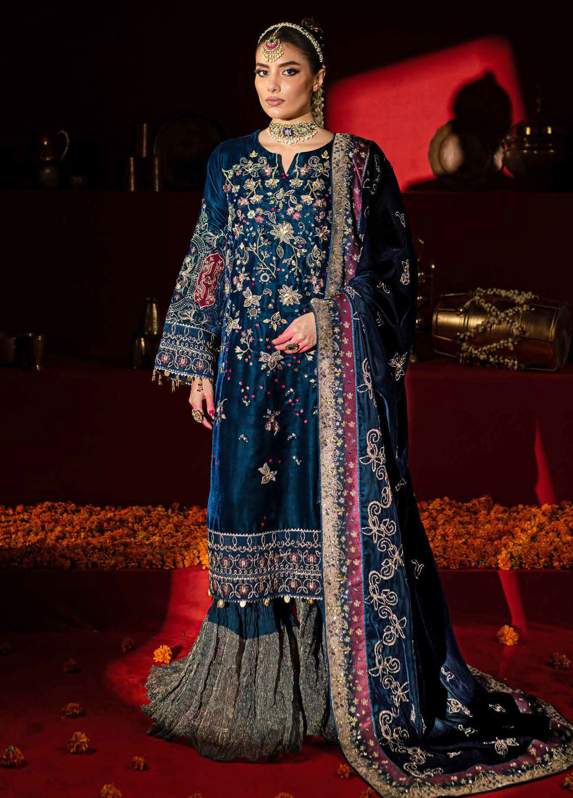 Maya By Nureh Unstitched Luxury Velvet Collection 2024 NW-90