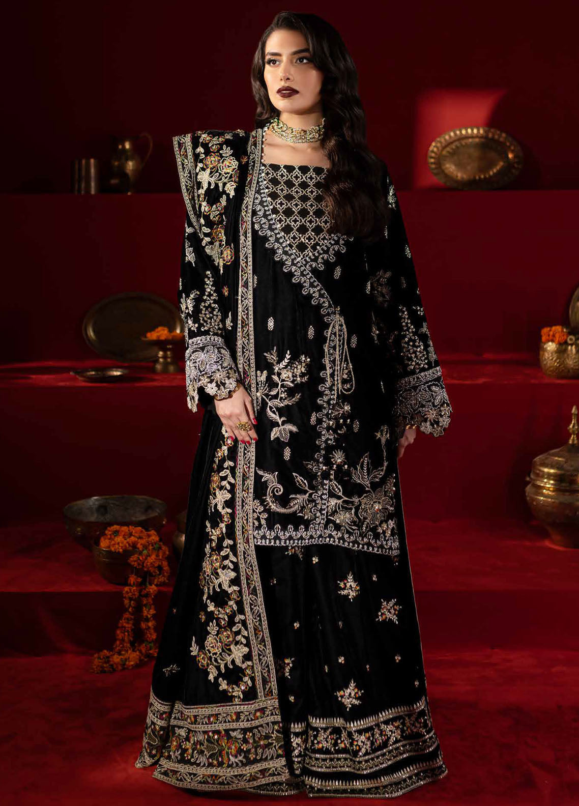 Maya By Nureh Unstitched Luxury Velvet Collection 2024 NW-92