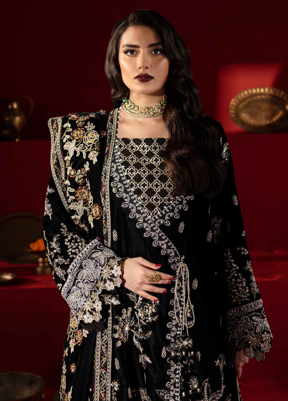 Maya By Nureh Unstitched Luxury Velvet Collection 2024 NW-92
