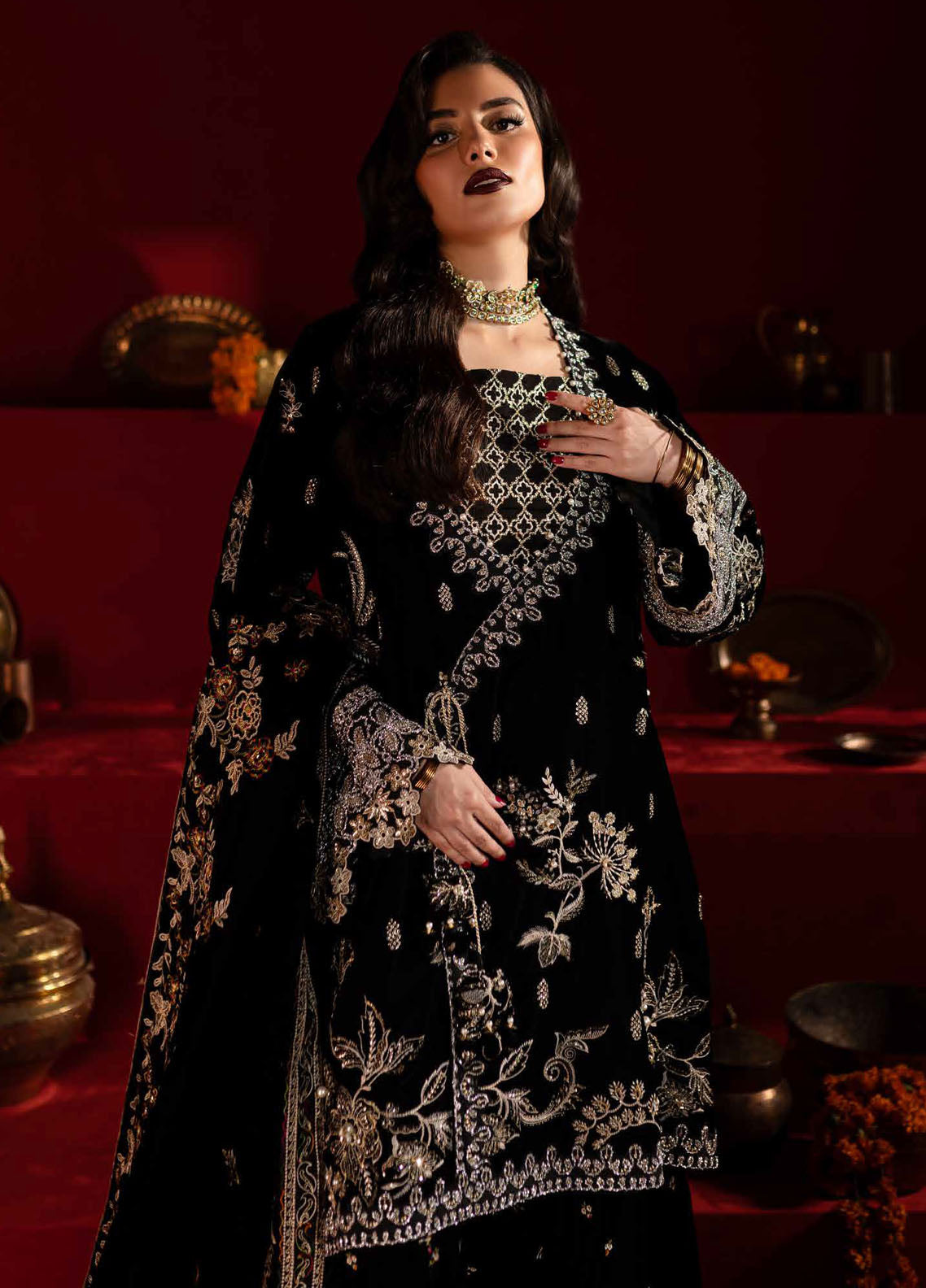 Maya By Nureh Unstitched Luxury Velvet Collection 2024 NW-92