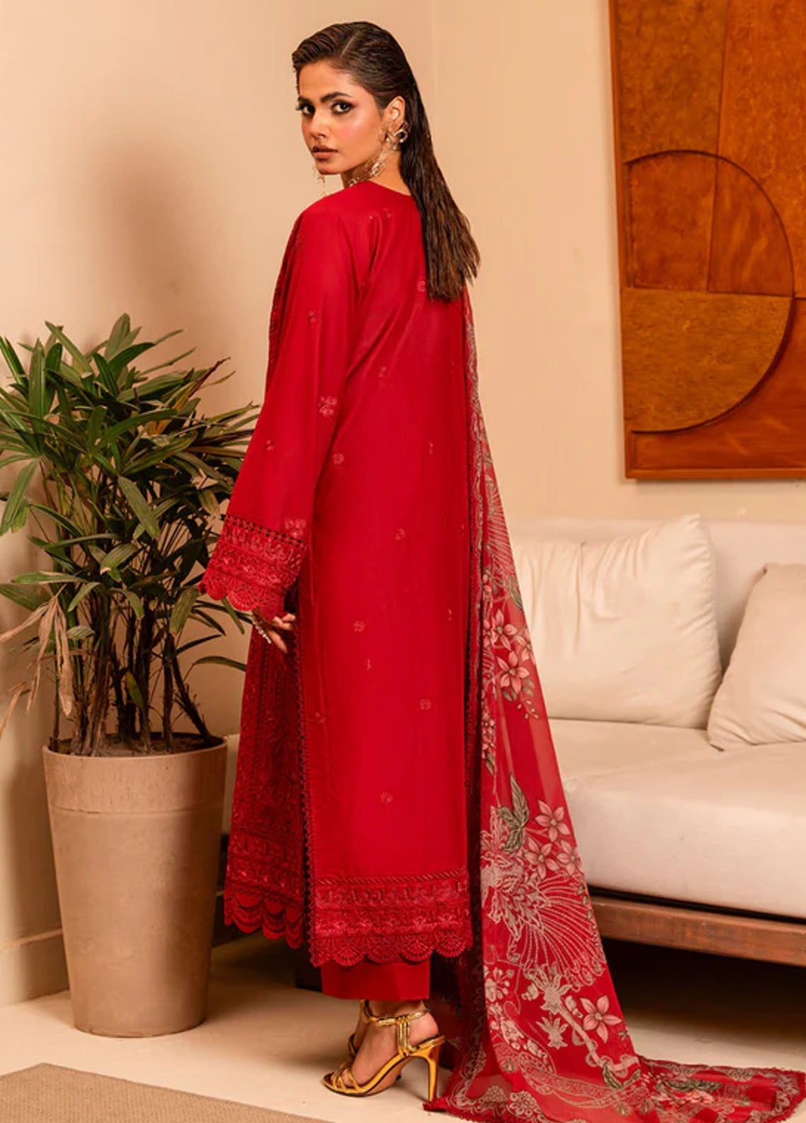 Meerak Pret Embroidered Cotton 3 Piece Suit Roumera