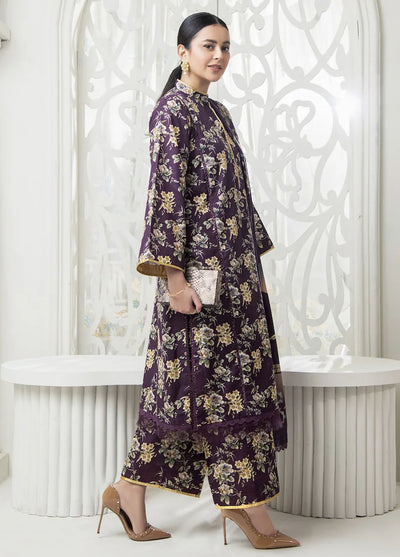 Meerak Pret Printed Khaddar 3 Piece Suit Twilight Lace