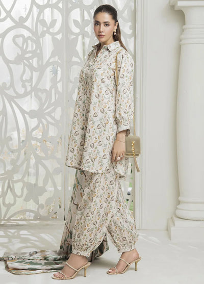 Meerak Pret Printed Khaddar 3 Piece Suit Winter Leaf