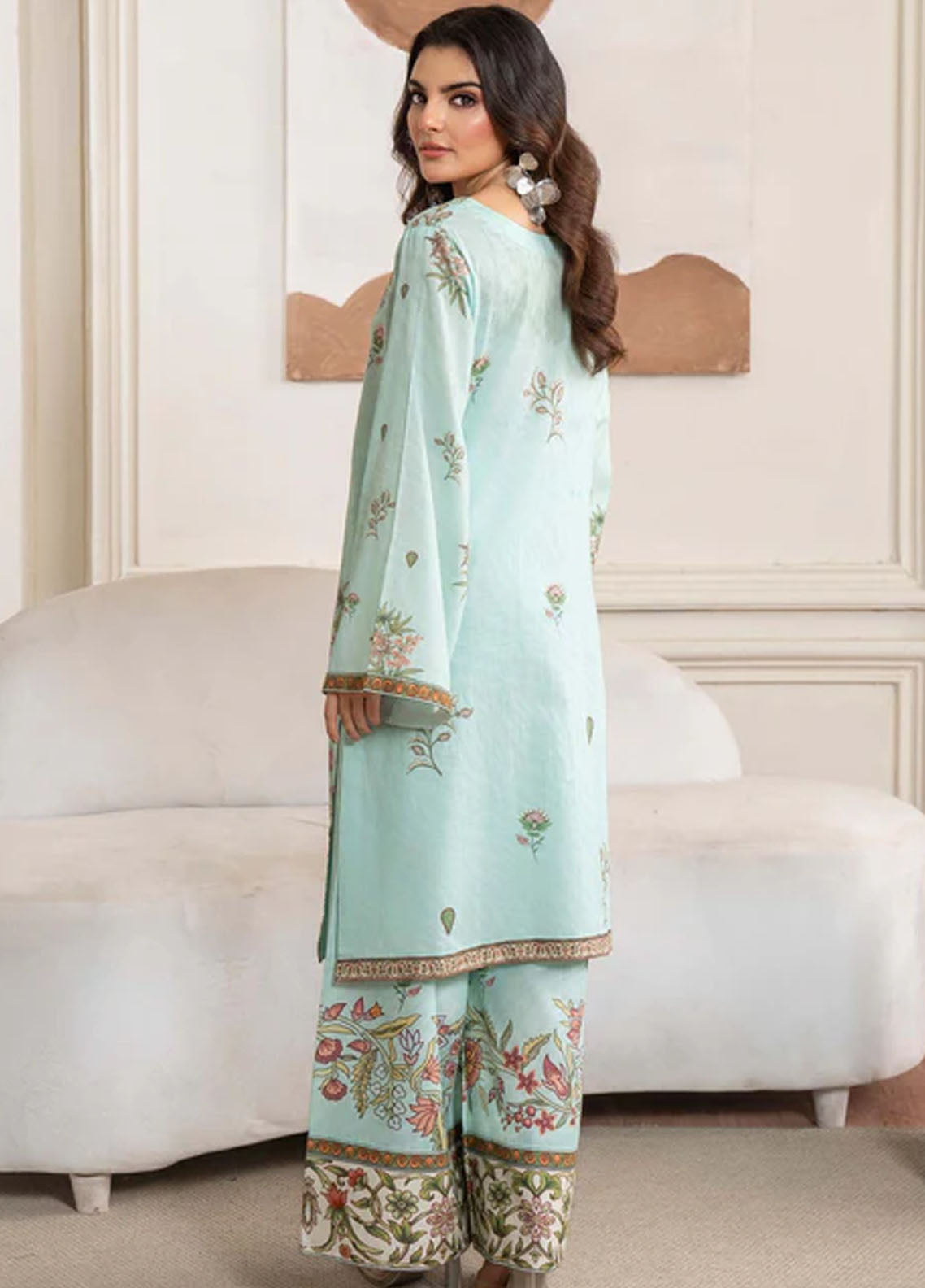 Meerak Pret Printed Lawn 2 Piece Suit Lotus