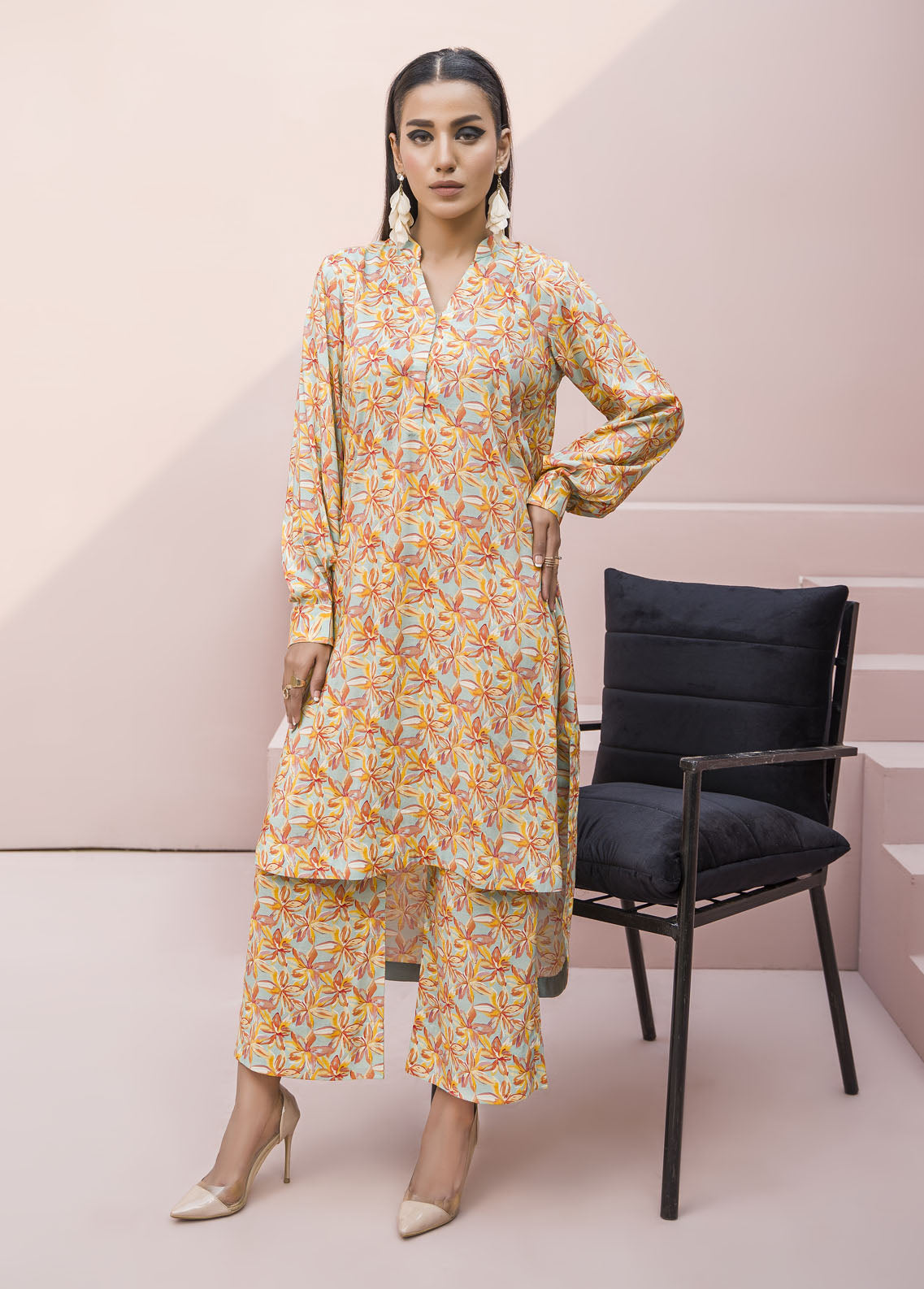 Meerak Pret Printed Raw Silk 2 Piece Suit Opulence