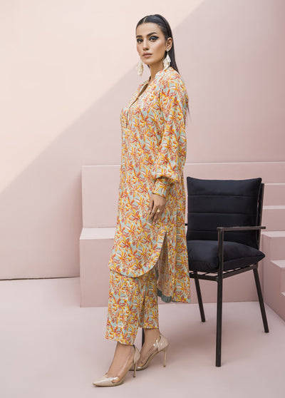 Meerak Pret Printed Raw Silk 2 Piece Suit Opulence